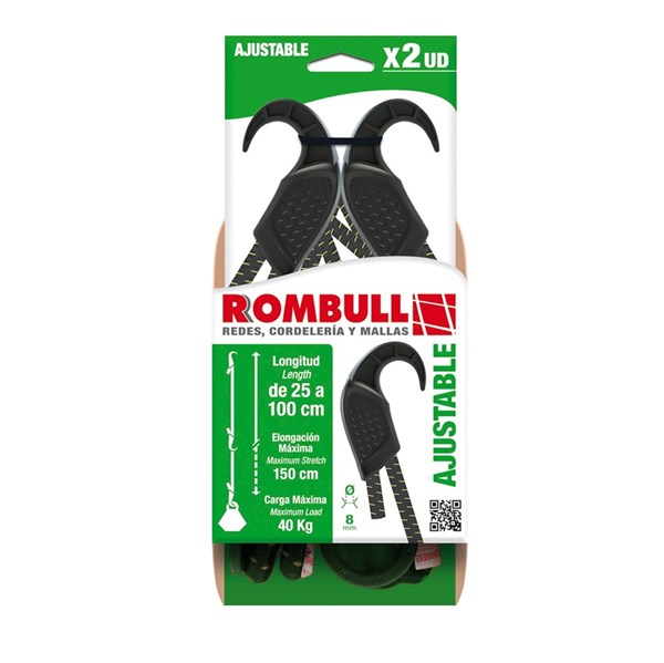 Pulpo 8mm/100cm  Ajustable C/Gancho 2 ud